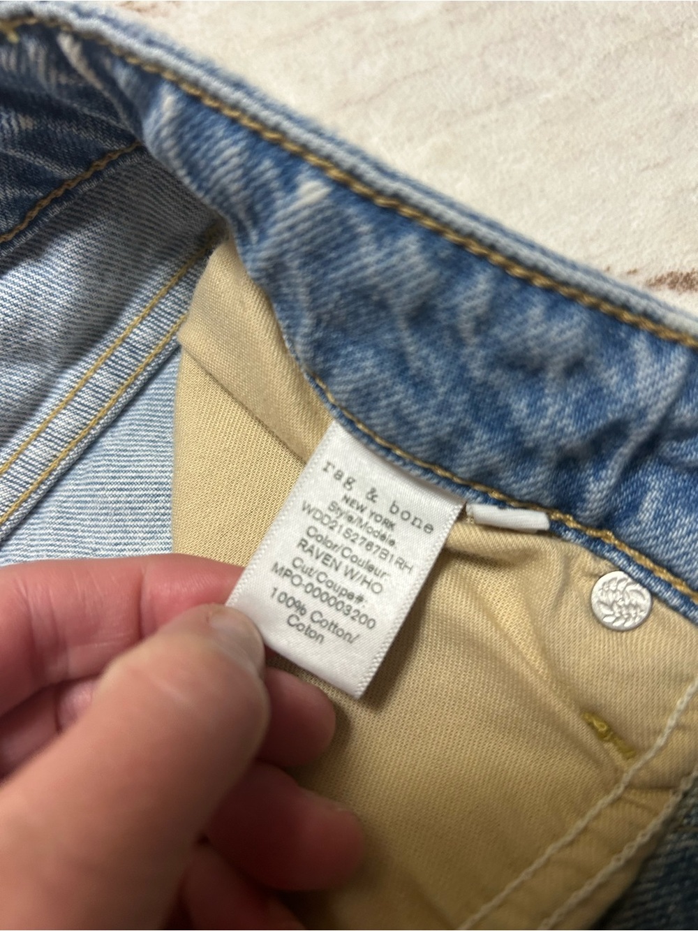 rag & bone Maya High Rise Slim Jeans 26 Light Wash Distressed Straight - Picture 7 of 12